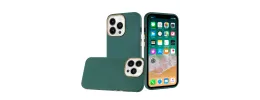 For iPhone 15 Classy Slick Chromed Around Hybrid Case Cover - Midnight Green