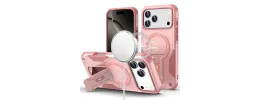 For iPhone 17 Pro Max Sturdy Bracket Kickstand Magnetic Hybrid - Pink