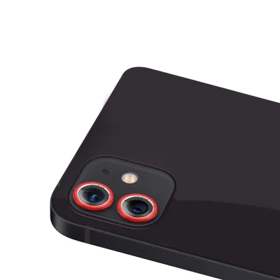 For iPhone 11 2 Camera Colored Edged Tempered Glass - Red