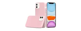 For iPhone 11 (XI6.1) PU Leather with inner [Magnetic Circle] Colored Metal Buttons - Light Pink