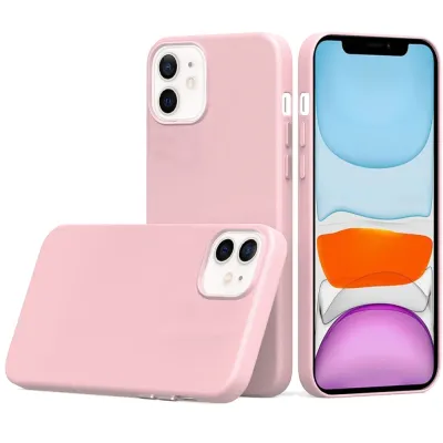 For iPhone 11 (XI6.1) PU Leather with inner [Magnetic Circle] Colored Metal Buttons - Light Pink