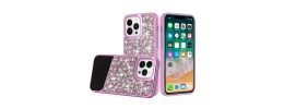 For Apple iPhone 14 PRO 6.1" Pearl Diamond Glitter Hybrid Case Cover - Purple