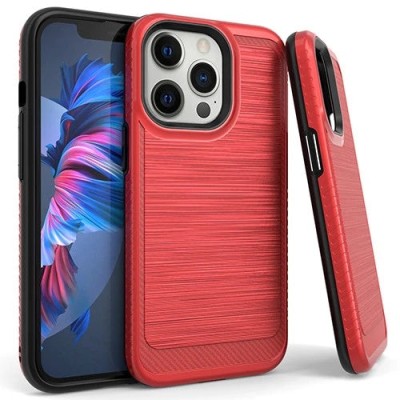 For iPhone XR Core [Magnetic Circle] Colorful Buttons Thick 2mm Hybrid - Red