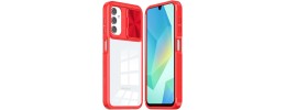 [METKASE] For Samsung A16 5G METKASE Fusion Transparent Clear Hybrid - Red