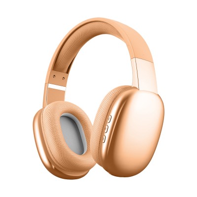 GG PLATINUM VIBE Wireless Over Ear Bluetooth Headphones with Microphone Noise Reduction Bluetooth Wired Micro SD - BEIGE (E3 GG-6)
