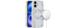 For iPhone 17 Air [Magnetic] Double Layer Design IMD Case  Galaxy Floral