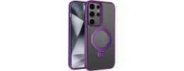 For Samsung Galaxy s24 Ultra Skin Touch Feel HQ [Magnetic Circle] Kickstand Hybrid - Purple