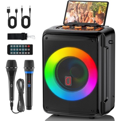 IP-217A-1 XBASS 12"X2 PORTABLE SPEAKER FULL PANEL LIGHT 240W