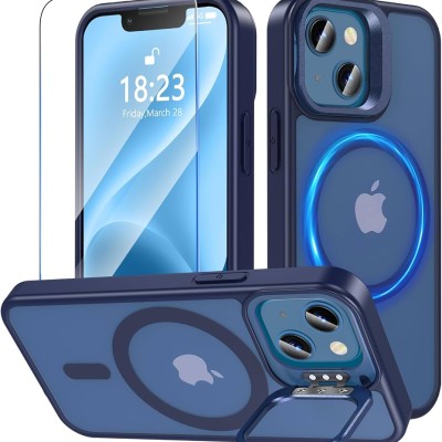 IP13/14 Magsafe w Stand Case Deluxe01-Blue