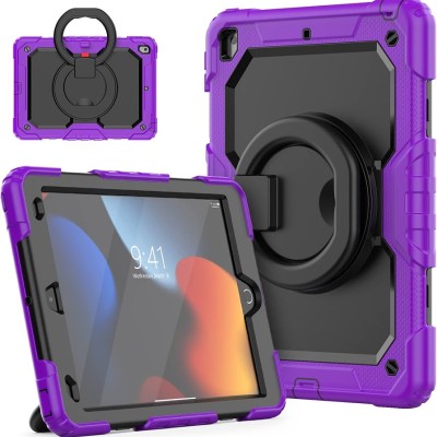 IPAD 10.2 Inch Rugged Case w/ Kick Stand Purple Edge