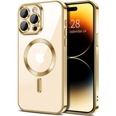 IPH15 Pro Max 6.7 Chrom Clear Case w/ Magsafe Gold(Retai
