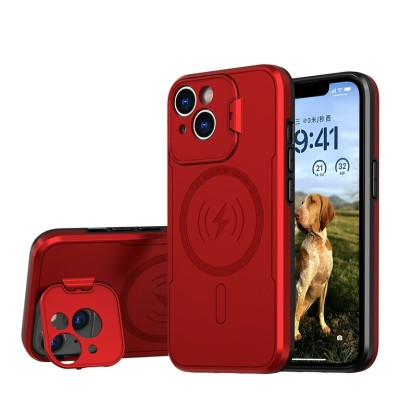 IPH15 Pro Max 6.7 Chrom Clear Case w/ Magsafe Red(Retail