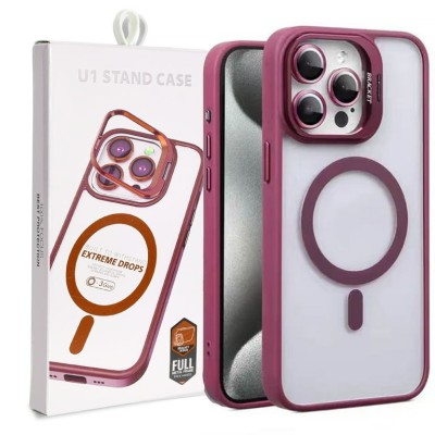 IPH15 Pro Max 6.7 Clear Bumper Case w/Magsafe Ring Stand G