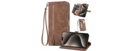 Iphone 12/Iphone12 pro Leather Wallet Pouch Brown (Retail