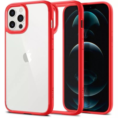 Iphone 12/Iphone12 pro New Texture Brushed Metal case, Red