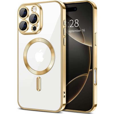 Iphone 14 6.1 2022 Chrom Clear Case w/ Magsafe Gold