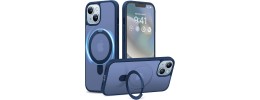Iphone 14 6.1 2022 Magnet Ring Stand Case With Card Slot Blu