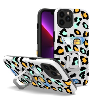 Iphone 14 6.1 2022 Magnet Ring Stand Case With Card Slot Sli