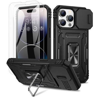 Iphone 14 6.1 2022 Magnetic Kickstand W/ Sliding Camera Cove