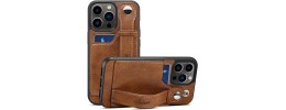 Iphone 14 6.1 2022 Premium PU Leather back Case w/ Holder St