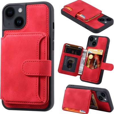 Iphone 14 6.1 2022 Premium PU Leather back Case w/ Holder St