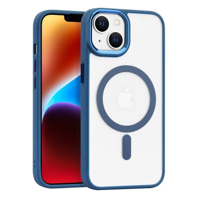 Iphone 14 Plus 6.7 2022 Chrom Clear Case w/ Magsafe Blue