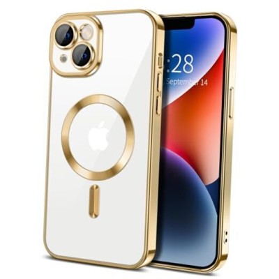 Iphone 14 Plus 6.7 2022 Chrom Clear Case w/ Magsafe Gold