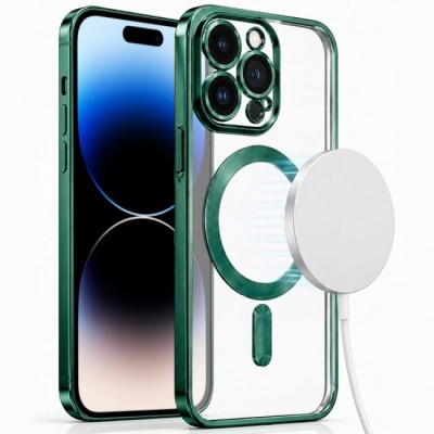 Iphone 14 Pro Max 6.7 2022 Chrom Clear Case w/ Magsafe Green
