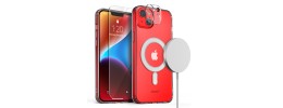 Iphone 14 Pro Max 6.7 2022 Chrom Clear Case w/ Magsafe Red(R