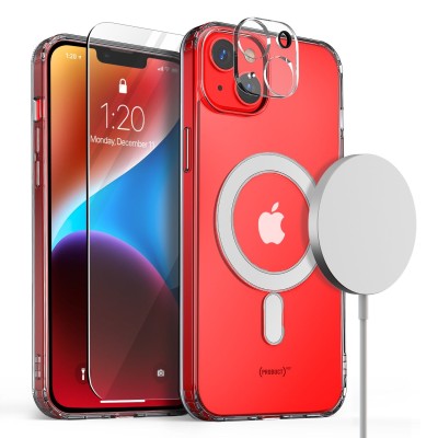 Iphone 14 Pro Max 6.7 2022 Chrom Clear Case w/ Magsafe Red(R