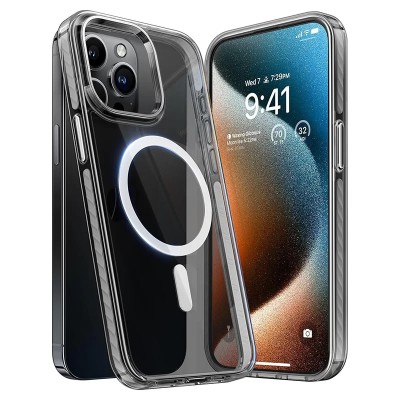 Iphone 15 6.1 Chrom Clear Case w/ Magsafe Black(Retail Packa