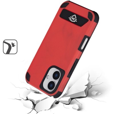 Iphone 16 6.1 Hybrid Shockproof Magnetic RingStand case Red(
