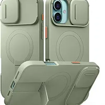 Iphone 16 Plus 6.7 Premium Hybrid Case w/Camera Cover Green(