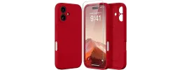 Iphone 16 Plus 6.7 Premium Hybrid Case w/Camera Cover Red(Pr
