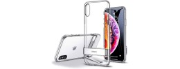 Iphone X Brushed Metal case w/ Horizontal Stand Silver
