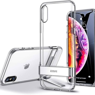 Iphone X Brushed Metal case w/ Horizontal Stand Silver