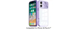 Iphone 16 Plus 6.7 Premium Hybrid Case w/Camera Cover Purple