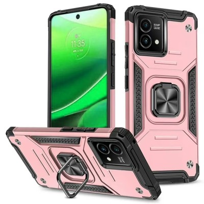 Motorola G Stylus 5G (MultiCarrier 6.6" 16MP Camera) 2023 Robust Magnetic Kickstand Hybrid Case Cover - Rose Gold