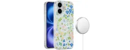 For iPhone 17 Air [Magnetic] Double Layer Design IMD Case  Mulitcolor Floral