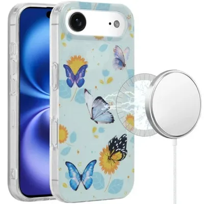 For iPhone 17 Air [Magnetic] Double Layer Design IMD Case  Mystic Butterflies