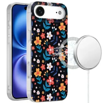For iPhone 17 Air [Magnetic] Double Layer Design IMD Case  Nightly Floral