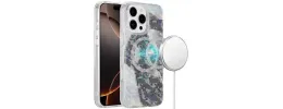 For iPhone 16 Pro Max 6.9 inch Magnetic Double Layer IMD Design Case - Smoke Holographic