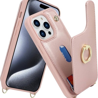 PKG iPhone 15 PRO MAX 6.7 Wallet Pouch 3 Rose Gold