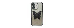 PKG iPhone 16 PLUS 6.7 CHROME Glitter Butterfly Black