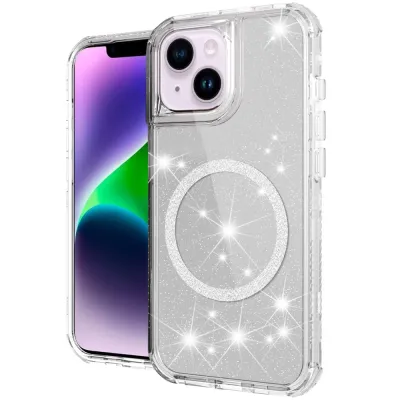 PKG 3 IN 1 iPhone 13 6.1 /14 6.1 Glitter Motion Clear