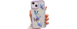 PKG 3 IN 1 iPhone 15 PLUS 6.7 Case Butterfly Purple