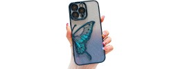 PKG 3 IN 1 iPhone 15 PRO MAX 6.7 Case Butterfly Blue