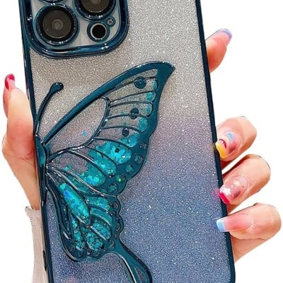 PKG 3 IN 1 iPhone 15 PRO MAX 6.7 Case Butterfly Blue