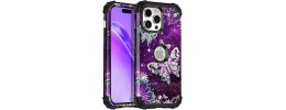PKG 3 IN 1 iPhone 15 Pro 6.1 Case Butterfly Purple