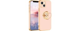 PKG iPhone 13 6.1 /14 6.1 Bling Ring Case HEART Rose Gold